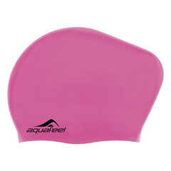 Swimming cap silicone AQUAFEEL 30404 43 purple long hair цена и информация | Шапочки для плавания | pigu.lt