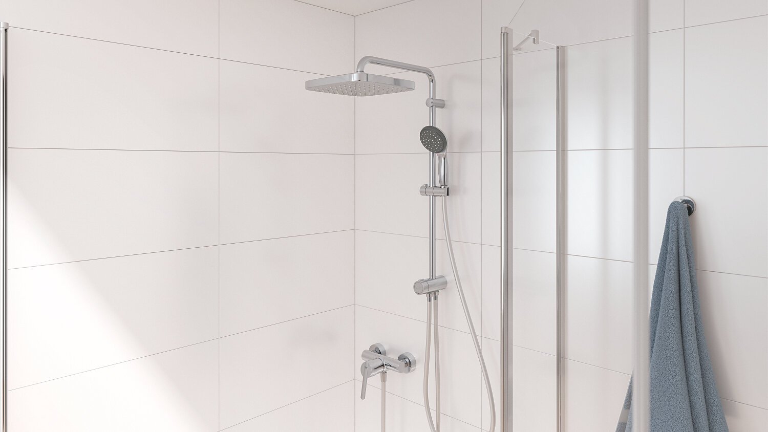 GROHE Vitalio Start 250 Flex dušo sistema su 250mm lietaus galva ir 100mm rankiniu dešeliu, chromas, 26698000 kaina ir informacija | Dušo komplektai ir panelės | pigu.lt