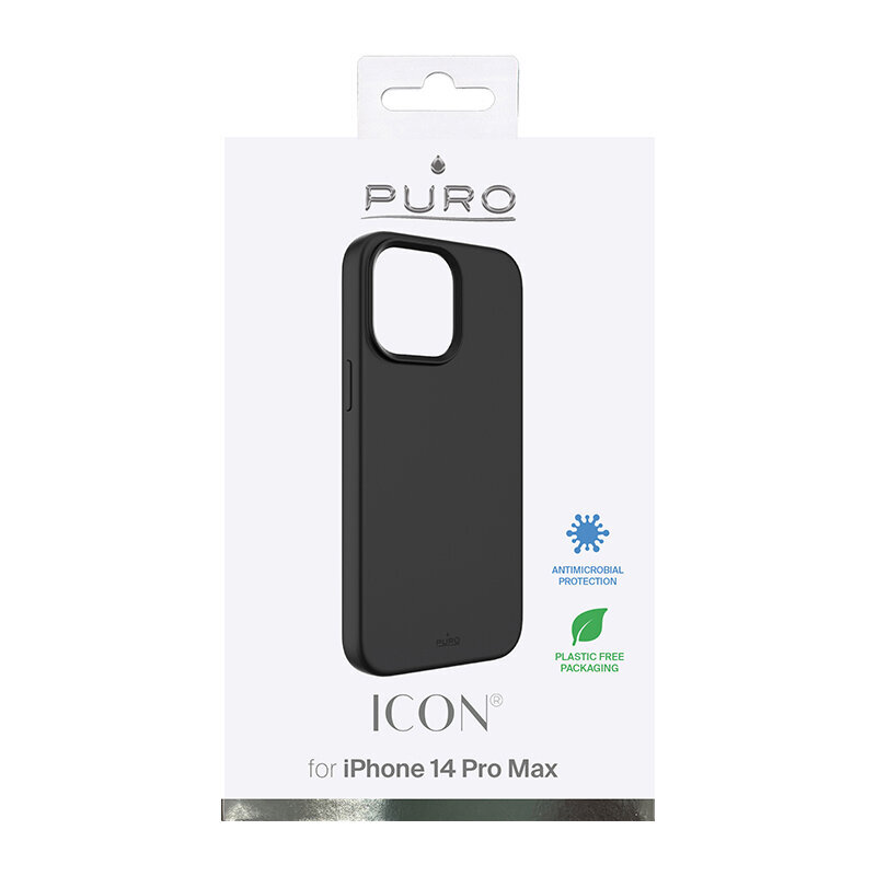 Puro Icon, iPhone 14 Pro Max, juodas / IPC14P67ICONBLK kaina ir informacija | Telefono dėklai | pigu.lt