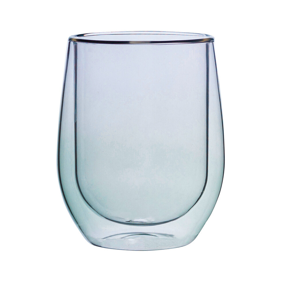Andrea Color dvigubo stiklo puodeliai, 300 ml, žali цена и информация | Taurės, puodeliai, ąsočiai | pigu.lt