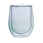 Andrea Color dvigubo stiklo puodeliai, 300 ml, žali цена и информация | Taurės, puodeliai, ąsočiai | pigu.lt