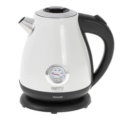 Camry Kettle with a thermometer CR 1344 Electric  2200 W  1.7 L  Stainless steel  360 degrees  rotational base  White цена и информация | Электрочайники | pigu.lt