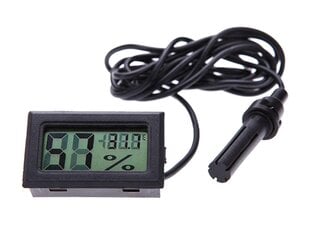 LCD elektroninis termometras, juodas kaina ir informacija | Meteorologinės stotelės, termometrai | pigu.lt