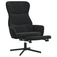 Poilsio kėdė su pakoja, Aksomas, juoda kaina ir informacija | Svetainės foteliai | pigu.lt