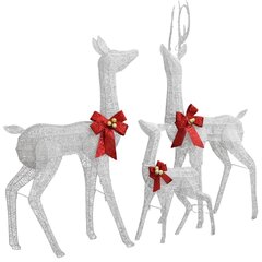 Kalėdinė dekoracija Elnių šeima, balta ir sidabrinė, 201 LED kaina ir informacija | Kalėdinės dekoracijos | pigu.lt