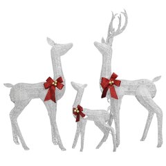 Kalėdinė dekoracija Elnių šeima, balta ir sidabrinė, 201 LED kaina ir informacija | Kalėdinės dekoracijos | pigu.lt