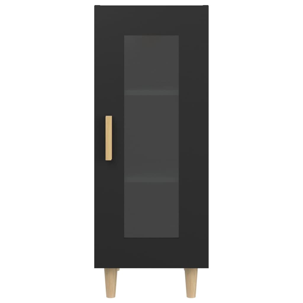Šoninė spintelė, juoda, 34,5x34x90cm, apdirbta mediena kaina ir informacija | Svetainės spintelės | pigu.lt