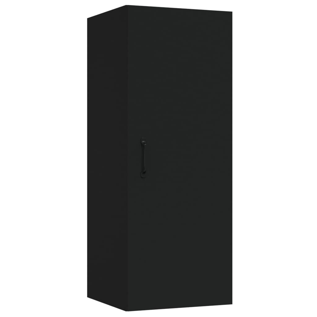 Sieninė spintelė, juoda, 34,5x34x90cm, apdirbta mediena kaina ir informacija | Svetainės spintelės | pigu.lt