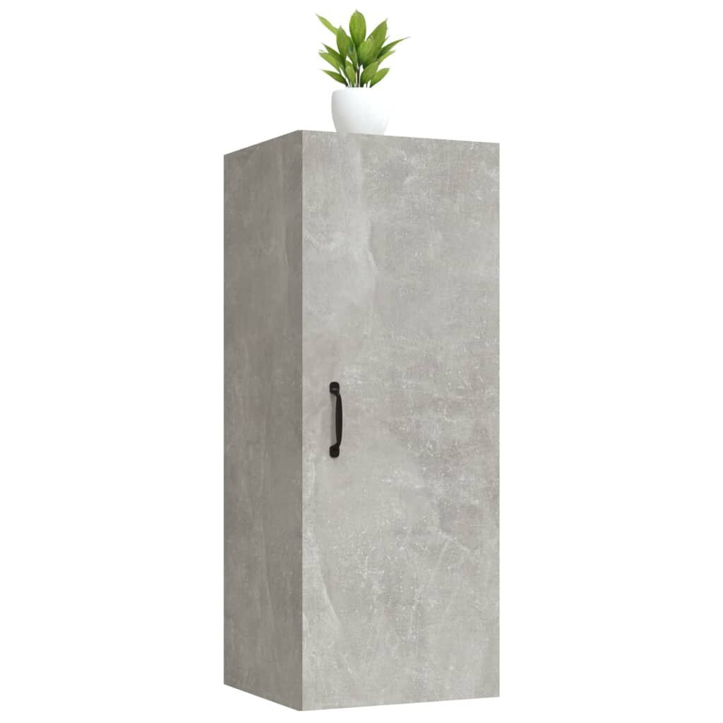 Sieninė spintelė, betono pilka, 34,5x34x90cm, apdirbta mediena kaina ir informacija | Svetainės spintelės | pigu.lt