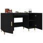 Rašomasis stalas, juodas, 140x50x75cm, apdirbta mediena kaina ir informacija | Kompiuteriniai, rašomieji stalai | pigu.lt