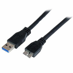 Универсальный кабель USB-MicroUSB Startech USB3CAUB1M           Чёрный цена и информация | Кабели для телефонов | pigu.lt