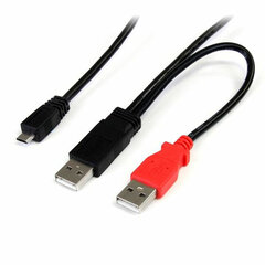 Кабель USB A — USB B Startech USB2HAUBY3           Чёрный цена и информация | Кабели для телефонов | pigu.lt