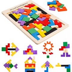 Деревянная цветная головоломка цена и информация | Развивающие игрушки | pigu.lt