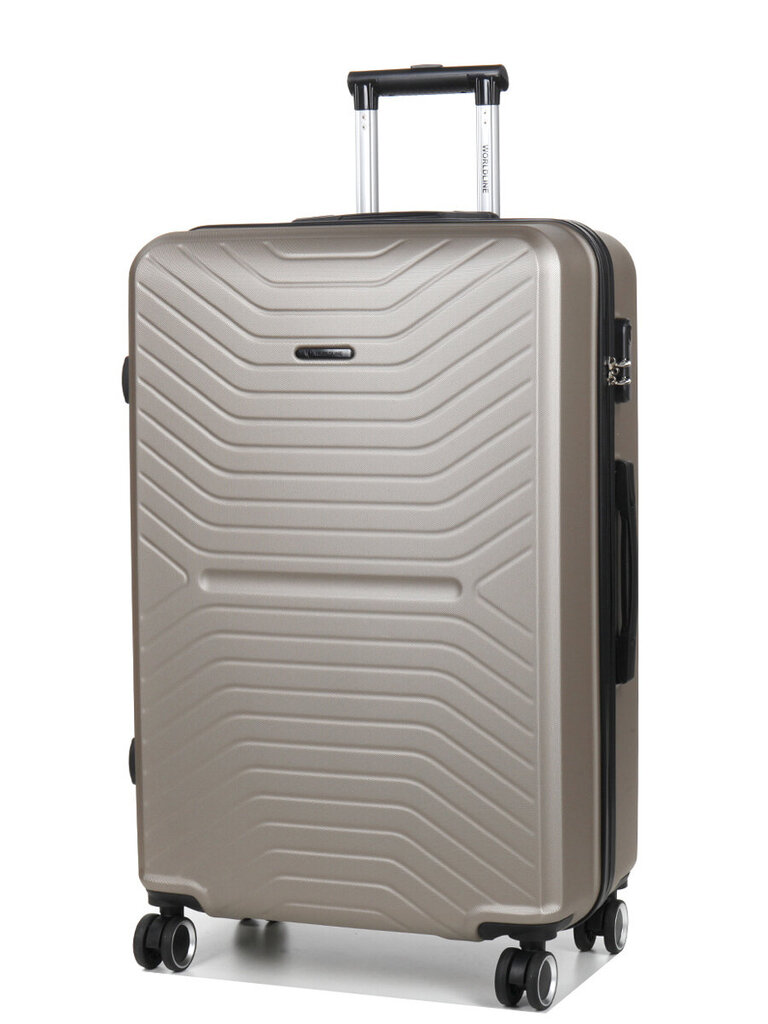 Didelis kelioninis lagaminas Airtex, 625/L, šampano spalvos kaina ir informacija | Lagaminai, kelioniniai krepšiai | pigu.lt