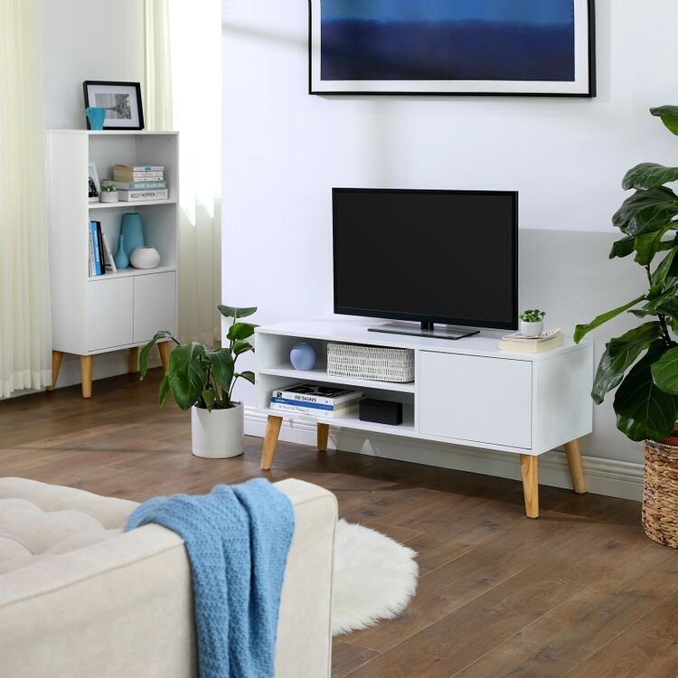 Skandinaviško stiliaus TV staliukas VASAGLE LTV09WT цена и информация | TV staliukai | pigu.lt