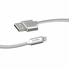 Кабель USB—Lightning SBS ‎TECABLEUSBIP5BS 1 m Серебряный цена и информация | Кабели для телефонов | pigu.lt