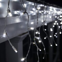 200 LED lempučių profesionali lauko girlianda Varvekliai Brosberg, 6 m, Šaltai baltos spalvos kaina ir informacija | Girliandos | pigu.lt