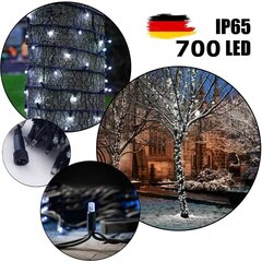 700 LED lempučių profesionali lauko girlianda Brosberg, Šaltai baltos spalvos kaina ir informacija | Girliandos | pigu.lt