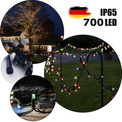 Профессиональная уличная гирлянда из 700 светодиодных лампочек Brosberg, разноцветная цена и информация | Гирлянды | pigu.lt