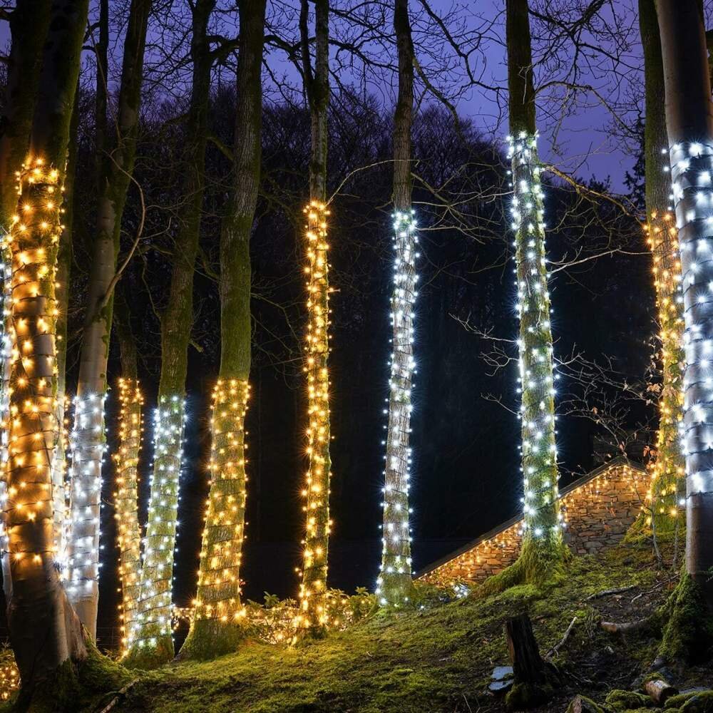 500 LED lempučių profesionali lauko girlianda Brosberg, Šiltai baltos spalvos kaina ir informacija | Girliandos | pigu.lt