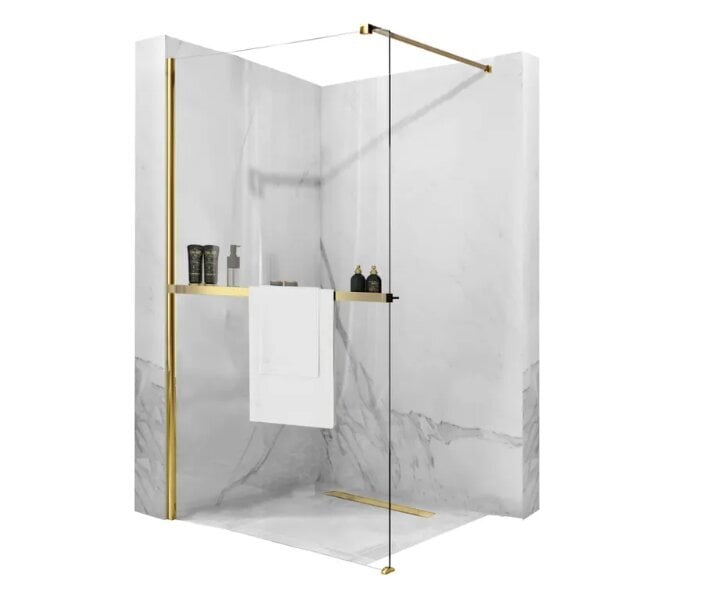 Rankšluosčių laikiklis EVO GOLD lentyna dušo sienelėms kaina ir informacija | Priedai vonioms, dušo kabinoms | pigu.lt