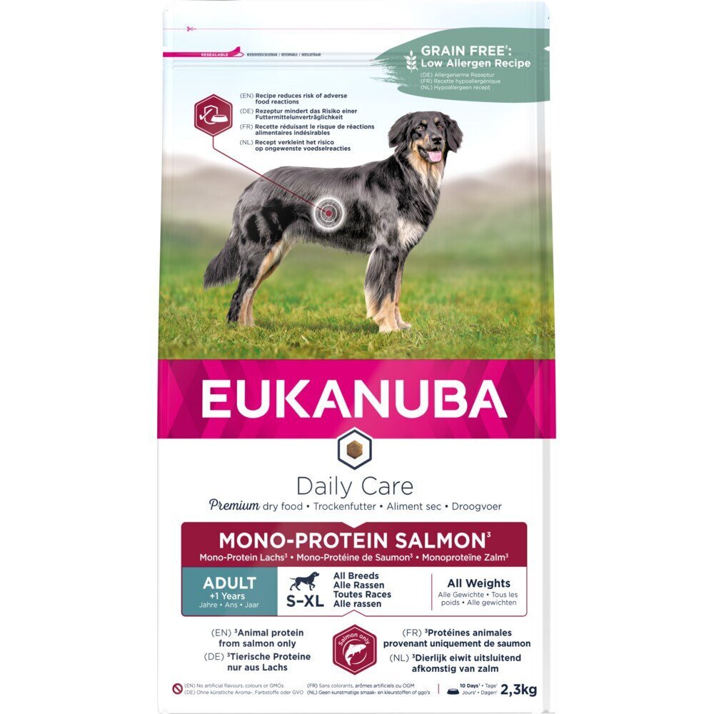 Eukanuba Daily Care Adult Monoprotein suaugusiems šunims su lašiša, 2,3 kg kaina ir informacija | Sausas maistas šunims | pigu.lt