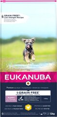 Eukanuba Grain Free Puppy mažų/vidutinių veislių šuniukams su vištiena, 12 kg цена и информация | Сухой корм для собак | pigu.lt