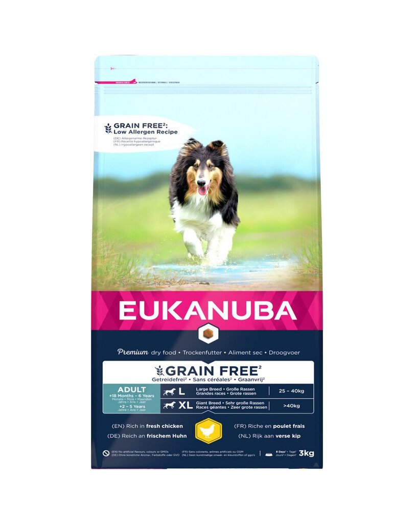 Eukanuba didelių ir itin didelių veislių šunims su paukštiena, 3 kg kaina ir informacija | Sausas maistas šunims | pigu.lt
