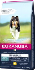 Eukanuba Adult Grain Free L didelių veislių šunims su vištiena, 12 kg kaina ir informacija | Sausas maistas šunims | pigu.lt