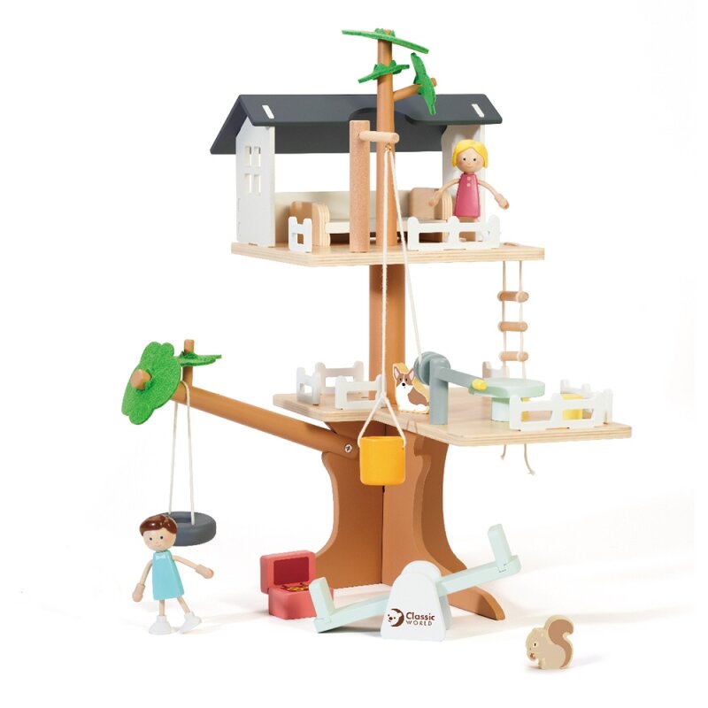Classic World medinis lėlių namelis, 31 el. kaina ir informacija | Žaislai mergaitėms | pigu.lt