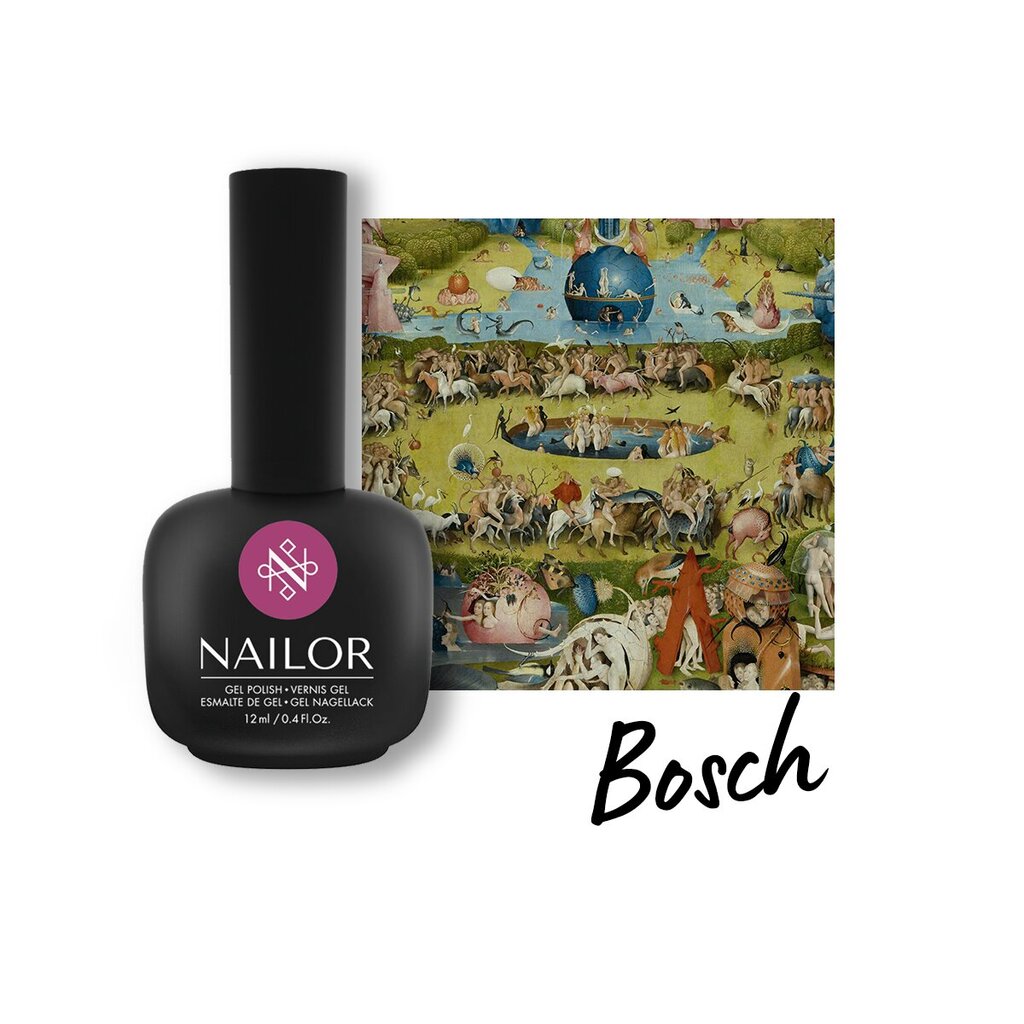 Gelinis nagų lakas Nailor Bosch #505GP, 12 ml kaina ir informacija | Nagų lakai, stiprintojai | pigu.lt