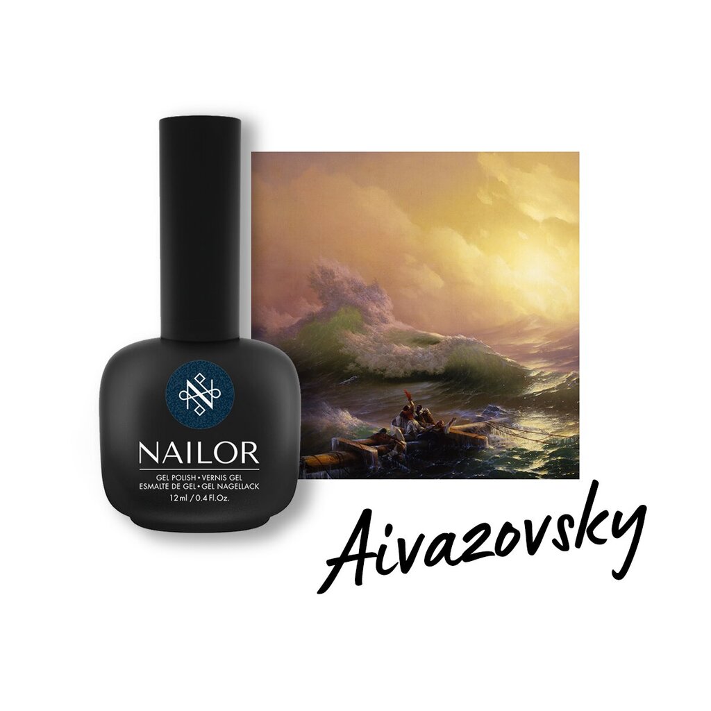 Gelinis nagų lakas Nailor Aivazovsky #601GP, 12 ml kaina ir informacija | Nagų lakai, stiprintojai | pigu.lt