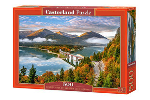 Dėlionė Castorland Sunrise over Sylvenstein Lake, 500 dalių kaina ir informacija | Dėlionės (puzzle) | pigu.lt