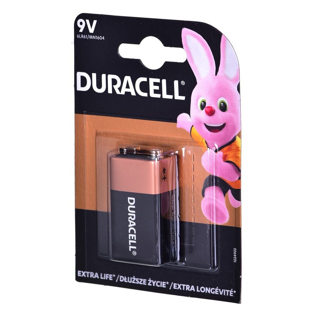 Duracell 9V šarminė baterija (6F22) 1 vnt. kaina ir informacija | Elementai | pigu.lt