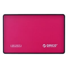 ORICO 2,5-ДЮЙМОВЫЙ КОРПУС ДЛЯ HDD/SSD, USB-A 3.1, АЛЮМИНИЙ, КРАСНЫЙ цена и информация | Чехлы для внешних жестких дисков | pigu.lt