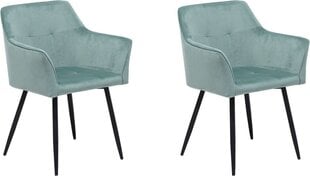 Комплект из 2-х стульев Beliani Jasmin, зелёные / чёрные цена и информация | Стулья для кухни и столовой | pigu.lt