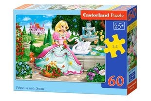 Пазл Castorland Princess with Swan, 60 деталей цена и информация | Пазлы | pigu.lt