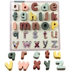 Medinė dėlionė - Mažosios abėcėlės raidės kaina ir informacija | Žaislai kūdikiams | pigu.lt