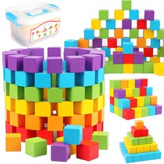 Цветные деревянные блоки в коробке, 72 шт. цена и информация | Игрушки для малышей | pigu.lt
