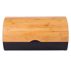 Duoninė juoda su bambuko dangčiu, 38x24x20 cm. kaina ir informacija | Virtuvės įrankiai | pigu.lt