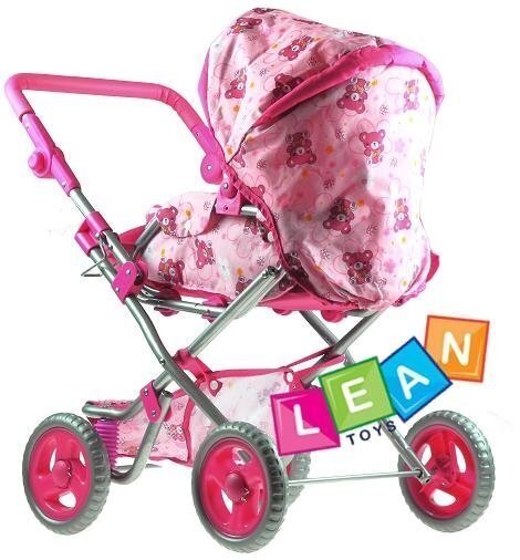 Lėlių vežimėlis Lean Toys, rožinis цена и информация | Žaislai mergaitėms | pigu.lt