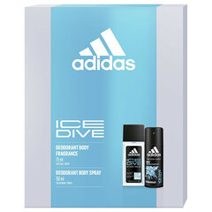 Rinkinys Adidas Ice Dive: purškiamas dezodorantas, 150 ml + kūno purškiklis, 150 ml kaina ir informacija | Dezodorantai | pigu.lt