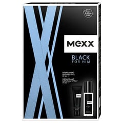 Набор Mexx Black For Him для мужчин: гель для душа, 50 мл + дезодорант, 75 мл цена и информация | Масла, гели для душа | pigu.lt