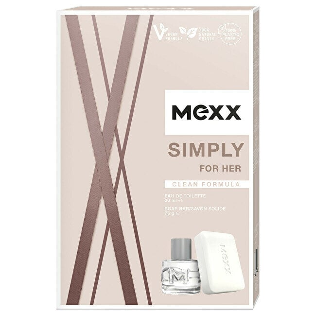 Rinkinys Mexxx Simply For Her moterims: tualetinis vanduo EDT, 20 ml + muilas, 75 g цена и информация | Kvepalai moterims | pigu.lt