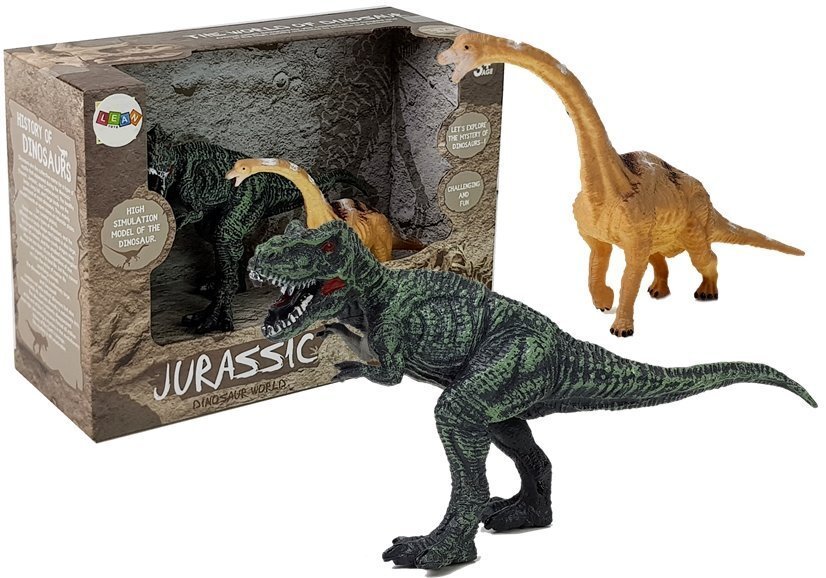Dinozaurų brachiozaurų, tiranozaurų reksų figūrėlių rinkinys цена и информация | Žaislai berniukams | pigu.lt