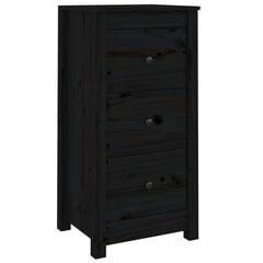 Šoninė spintelė, juoda, 40x35x80cm, pušies medienos masyvas цена и информация | Шкафчики в гостиную | pigu.lt