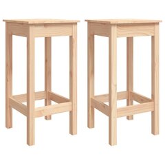 Baro kėdės vidaXL, Pušies medienos masyvas, 2vnt., 40x40x78cm kaina ir informacija | Virtuvės ir valgomojo kėdės | pigu.lt