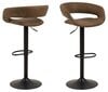2-ių baro kėdžių komplektas Home4You Grace, ruda kaina ir informacija | Virtuvės ir valgomojo kėdės | pigu.lt