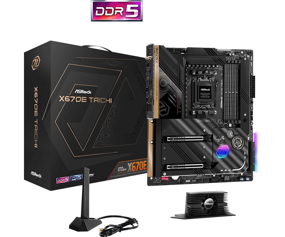 ASRock X670E Taichi, E-ATX, AM5, DDR5, WiFi kaina ir informacija | Pagrindinės plokštės | pigu.lt