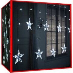 Kalėdinė girlianda 108 LED užuolaida, kalėdinės žvaigždės 2.5x0.9m kaina ir informacija | Girliandos | pigu.lt